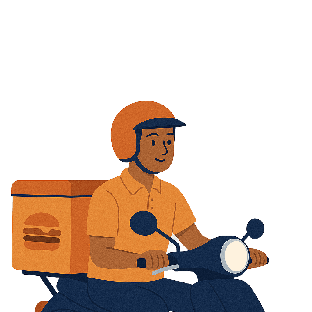 Driver delivering food