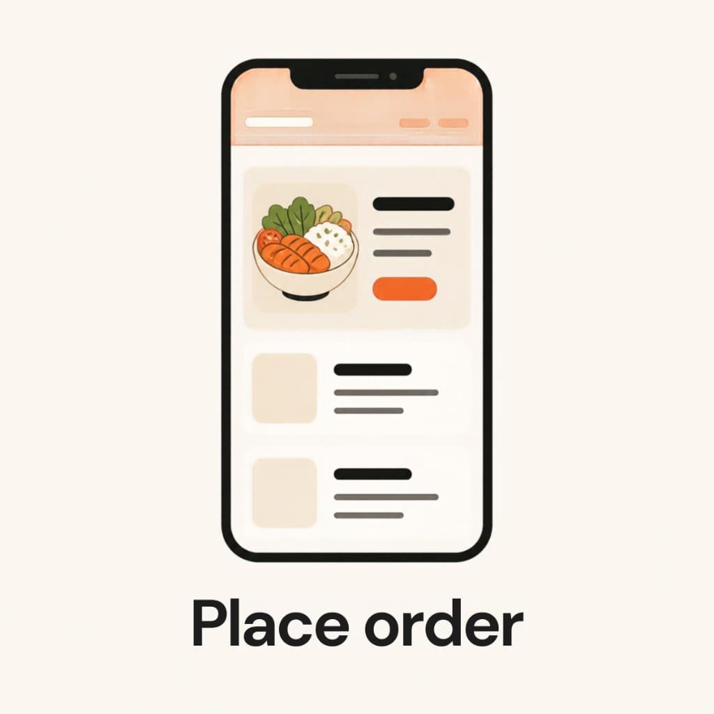 Placing a food order in the Velaphi Go app